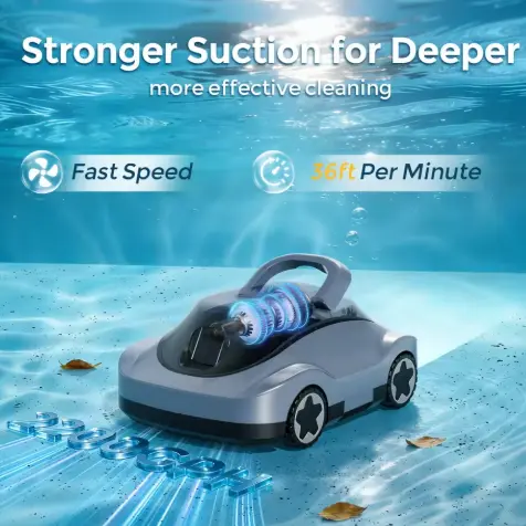 Cordless Robot Pool Cleaner with Powerful Suction Vacuum